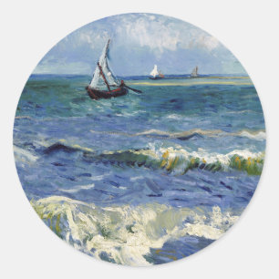 Sticker Rond Paysage marin chez Saintes Maries - Vincent van