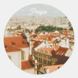 Sticker Rond Paysage urbain de Prague Souvenir