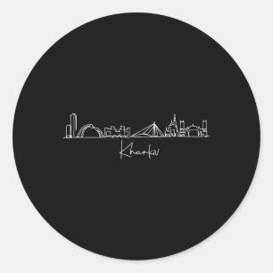 Sticker Rond Paysage urbain Kharkov Kharkiv Ukraine