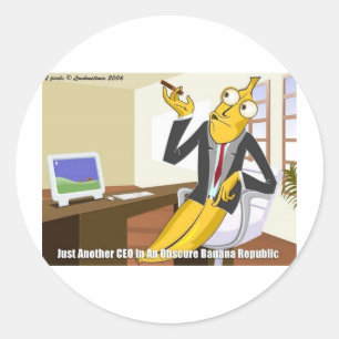 Sticker Rond PDG de Banana Drôle Offbeat Cartoon Collectifs Don