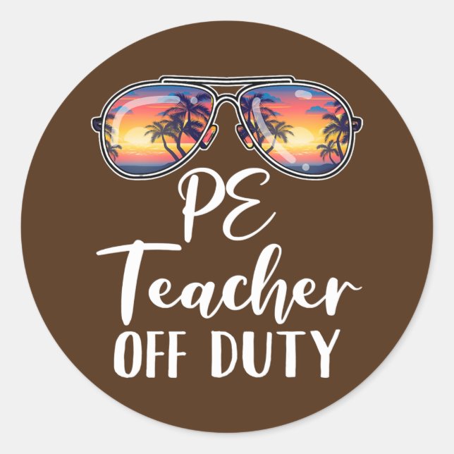 Sticker Rond PE Enseignant de l'éducation physique Lunettes de  (Devant)