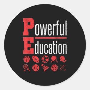 Sticker Rond Pe Enseignant Gym Éducation Physique Motivation de