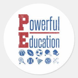 Sticker Rond PE Puissant Enseignant PE