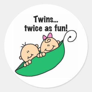 Sticker Rond Pea Pod Twins deux fois comme amusant