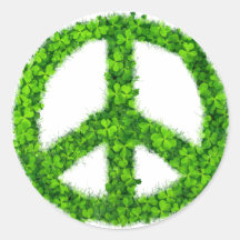 Sticker rond Peace and Luck