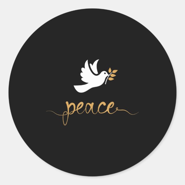 Sticker Rond Peace Dove  (Devant)