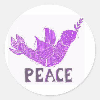 Sticker Rond Peace Dove avec Laurel Branch