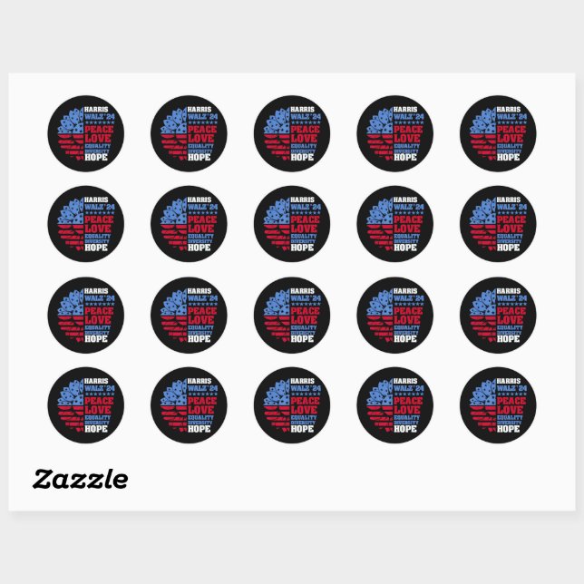 Sticker Rond Peace LGBT Harris Waltz (Feuille)
