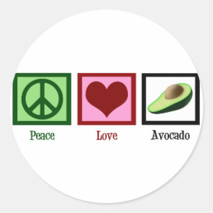 Sticker Rond Peace Love avocat