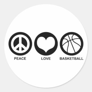 Sticker Rond Peace Love Basket