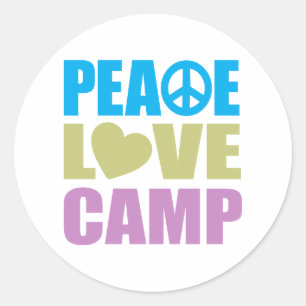 Sticker Rond Peace Love Camp