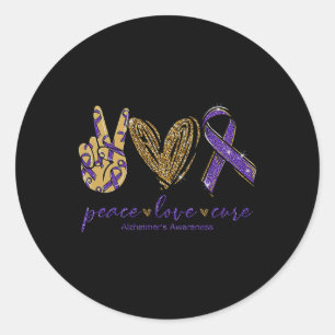 Sticker Rond Peace Love Cure Heimers Sensibilisation Confort Co