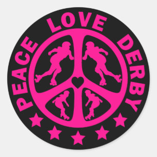 Sticker Rond Peace Love Derby
