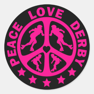 Sticker Rond Peace Love Derby