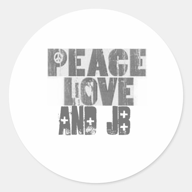 Sticker Rond peace_love, et jB (Devant)