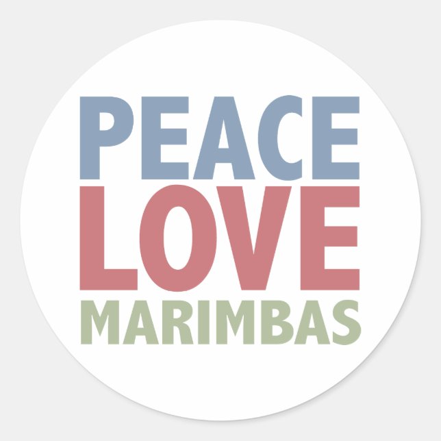 Sticker Rond Peace Love Marimbas (Devant)