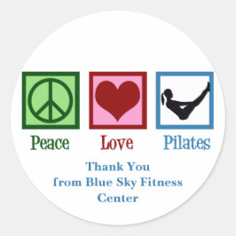 Sticker Rond Peace Love Pilates Cute Custom Studio