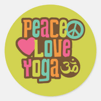 Sticker Rond Peace Love Yoga