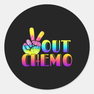 Sticker Rond Peace Out Chemo Dernière journée de chimiothérapie
