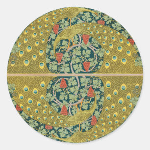 Sticker Rond Peacock Art Nouveau Style rond design complexe