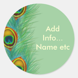 Sticker Rond Peacock Design Cadeaux personnalisés