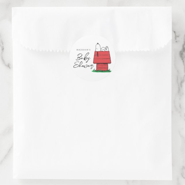 Sticker Rond Peanuts Snoopy Dog House | BABY SHOWER (Sac)