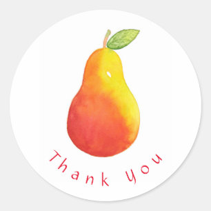 Sticker Rond Pear aquarelle