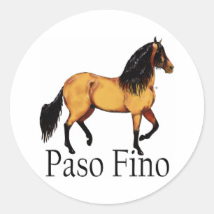 Sticker Rond Peau de daim Paso Fino de cheval de Paso