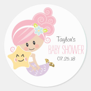 Sticker Rond Peau légère de cheveux de sirène d'autocollants