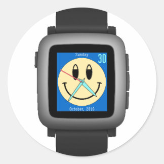 Sticker Rond Pebble Time Black