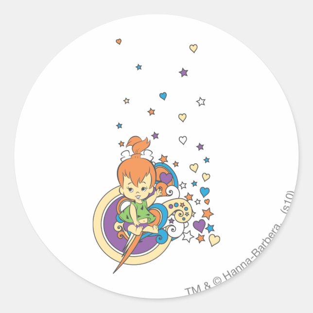 Sticker Rond PEBBLES™ Dans Les Étoiles � (Devant)