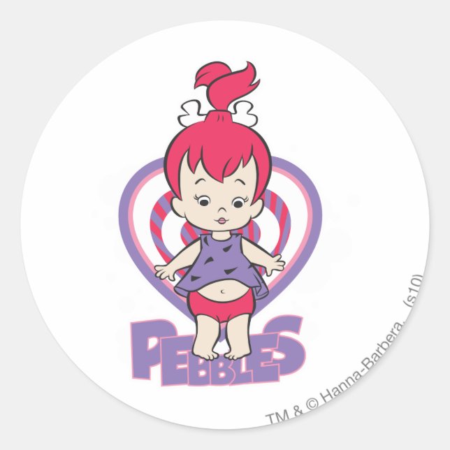Sticker Rond PEBBLES™ De Bedrock (Devant)