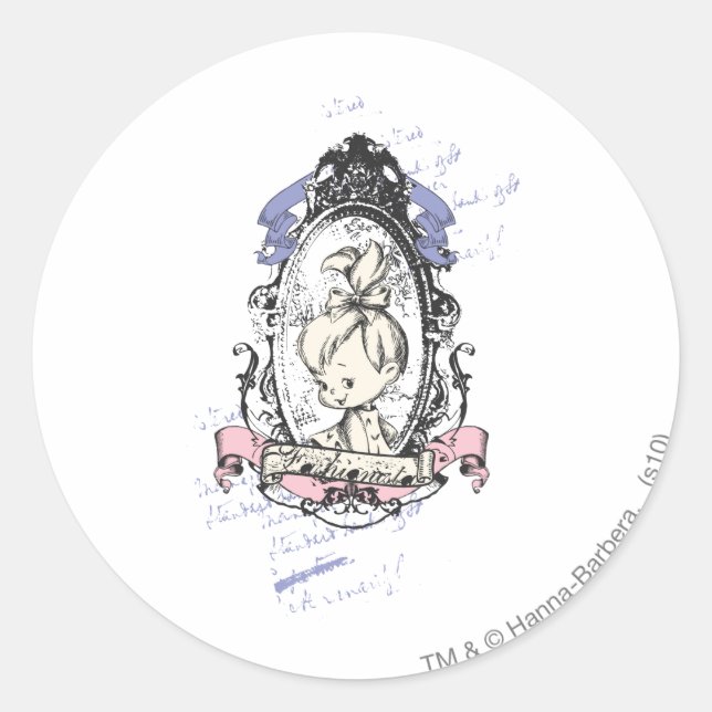 Sticker Rond PEBBLES™ Joli En Réflexion (Devant)