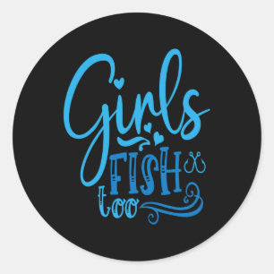 Sticker Rond Pêche à la chasse pour les filles