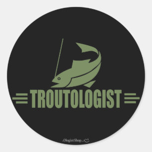 Sticker Rond Pêche amusante à la truite