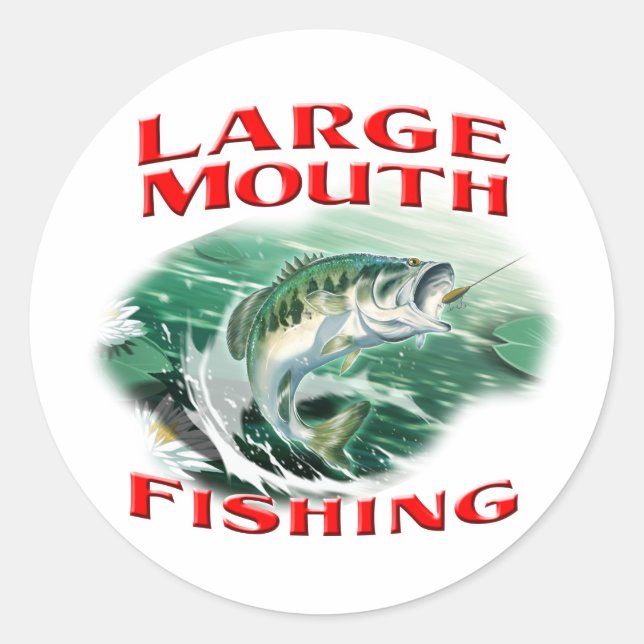 Sticker Rond Pêche au bar à grande bouche (Devant)