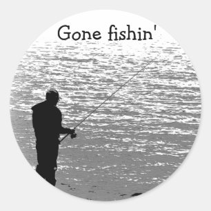 Sticker Rond Pêche au lac