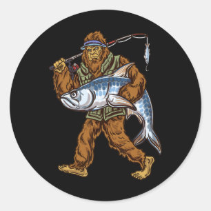 Sticker Rond Pêche au Tarpon Pêcheurs au Bigfoot