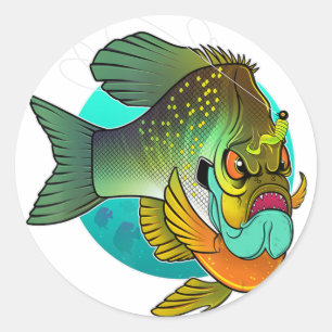 Sticker Rond Pêche au thon rouge en colère