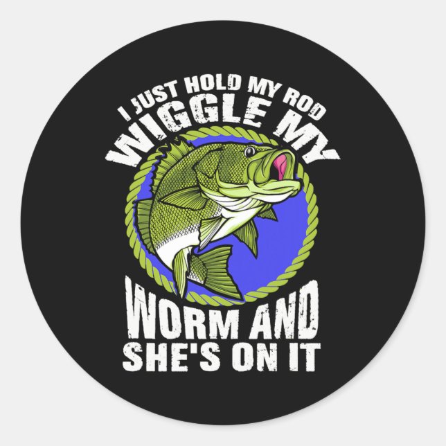 Sticker Rond Pêche chasse nouveauté pour les hommes drôle gag (Devant)
