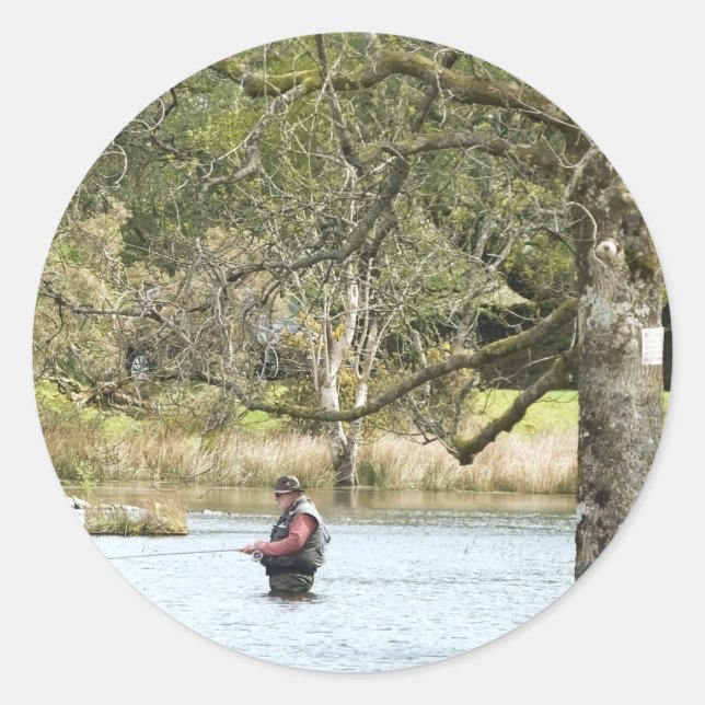 STICKER ROND PÊCHE EN VOL (Devant)