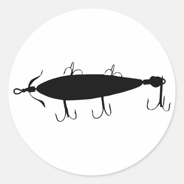 Sticker Rond Pêche leurre 2 Silhouette a (Devant)