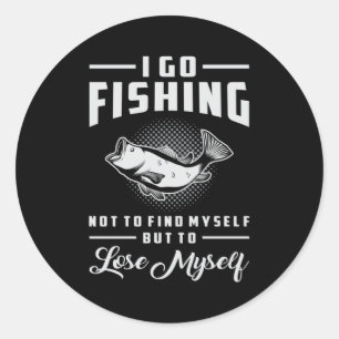 Sticker Rond Pêche Poisson Amour Pêche Rod Pêcheur Drôle Cadeau