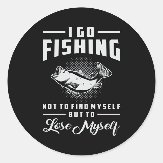 Sticker Rond Pêche Poisson Amour Pêche Rod Pêcheur Drôle Cadeau (Devant)