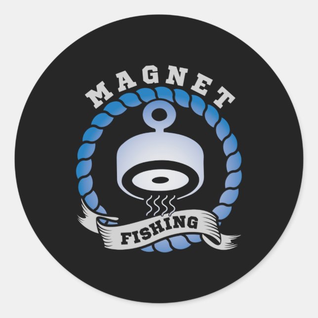 Sticker Rond Pêche sur aimant (Devant)