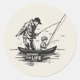 Sticker Rond Pêcher Ensemble : Un Bon Intemporel