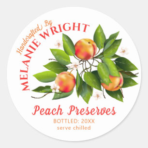 Sticker Rond Pêcher la purée de fruits