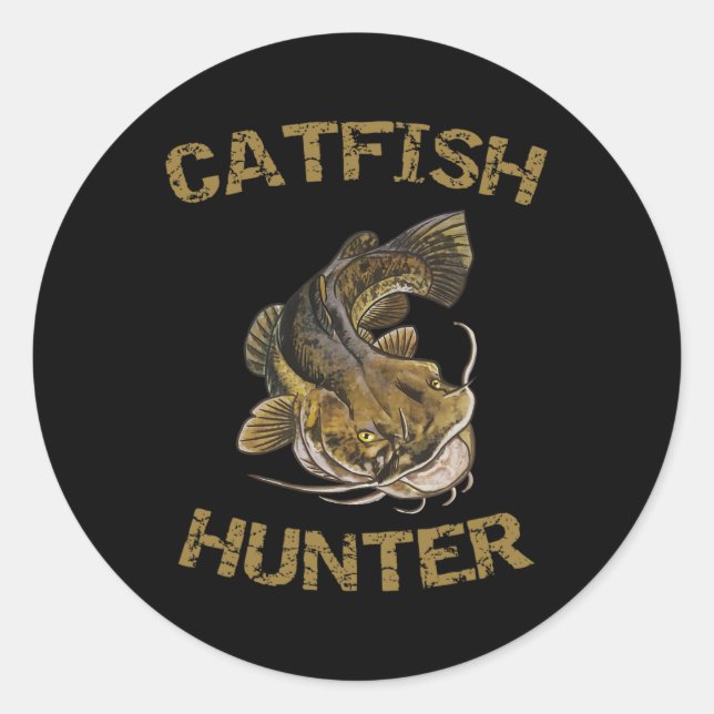 Sticker Rond Pêcheur De Catfish Catfish Pour Pêcheur De Catfish (Devant)