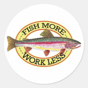 Sticker Rond Pêcheur de truites