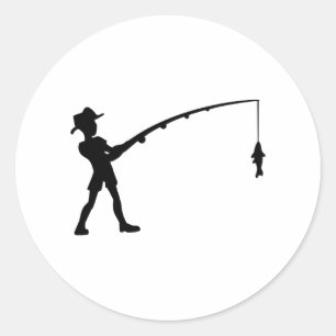 Sticker Rond Pêcheur Poisson